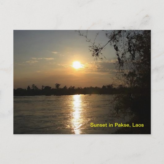Sunset in Pakse Briefkaart (Voorkant)