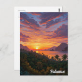 Sunset in Palawan Philippines Travel Briefkaart (Voorkant / Achterkant)