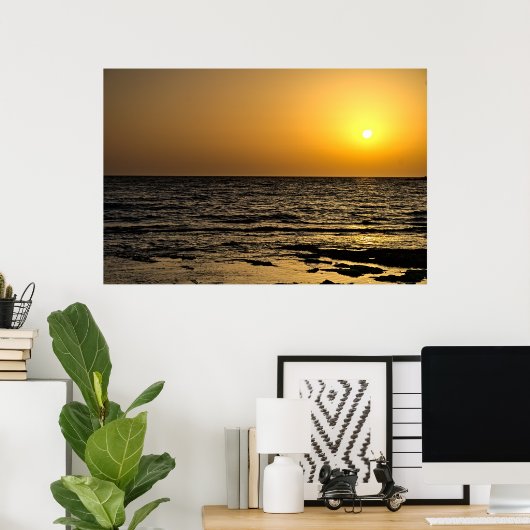Sunset in Paphos, Cyprus (2485) Poster (Thuiskantoor)