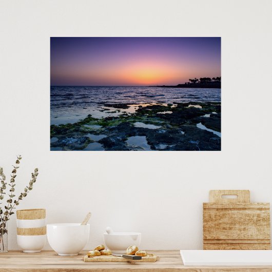 Sunset in Paphos, Cyprus (2547) Poster (Keuken)