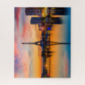 Sunset in Parijs, Frankrijk. Eiffeltoren op zee Legpuzzel (Verticaal)