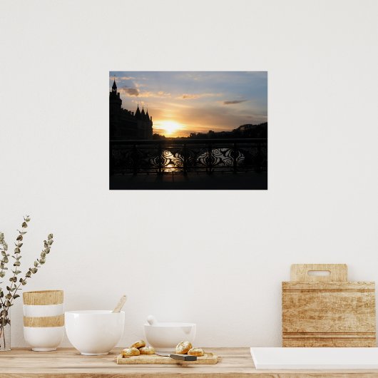 Sunset in Parijs Poster (Keuken)