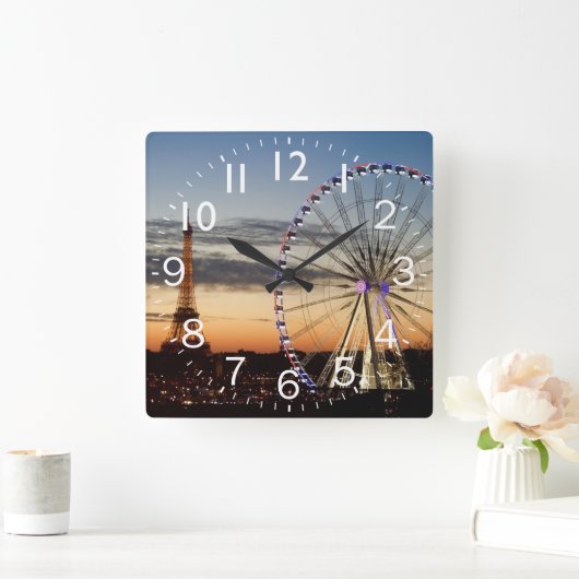 Sunset in Parijs Vierkante Klok (Huis)