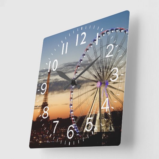 Sunset in Parijs Vierkante Klok (Hoek)