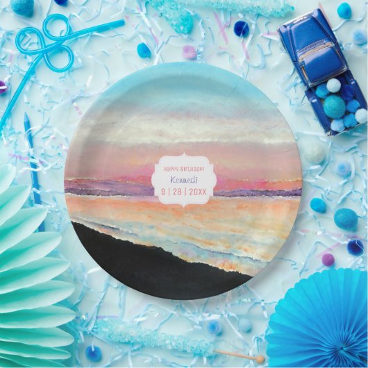 Sunset in Pastels Event Papieren Bordje (Feest)