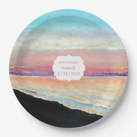 Sunset in Pastels Event Papieren Bordje (Voorkant)