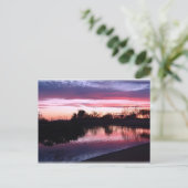 Sunset in Pink en Blue Briefkaart (Staand voorkant)