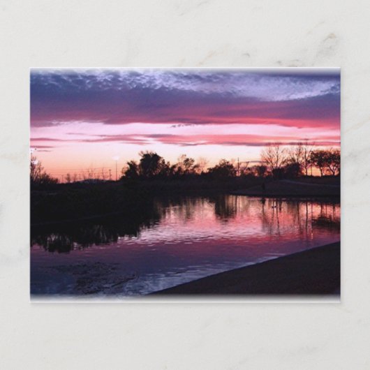 Sunset in Pink en Blue Briefkaart (Voorkant)