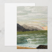 Sunset in Puerto Vallarta - Waterverf van 5 x 7 in Bedankkaart (Voorkant / Achterkant)