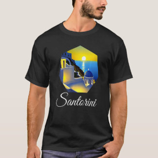 Sunset in Santorini Greece Painting T-shirt