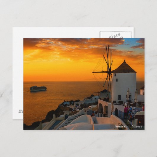 Sunset in Santorini, Griekenland - Briefkaart OiaW (Voorkant / Achterkant)