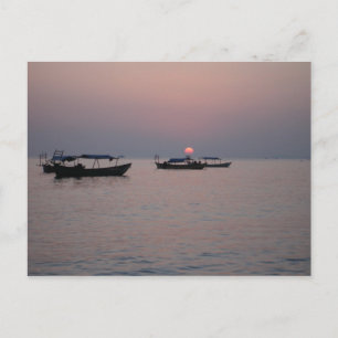 Sunset in Sihanoukville, Cambodja Briefkaart