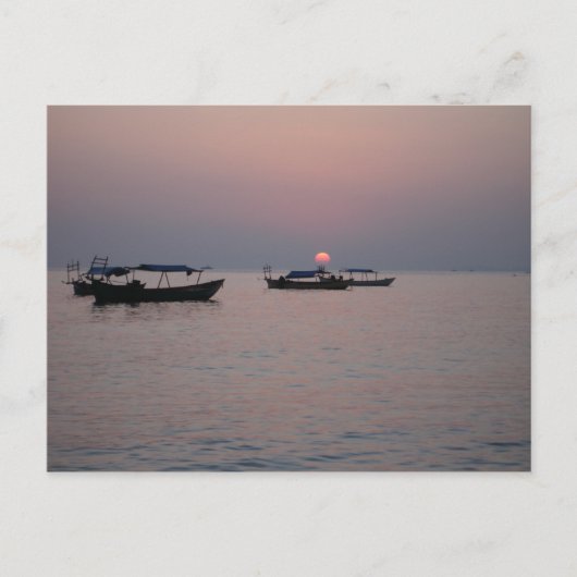 Sunset in Sihanoukville, Cambodja Briefkaart (Voorkant)