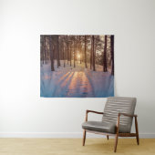Sunset in sneeuwwinterdenbos wandkleed (In Situ (horizontaal))