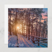 Sunset in snowy-dennenbos met zonnestraal (Voorkant / Achterkant)