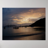 Sunset in the British Virgin Islands Poster Print (Voorkant)