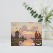 Sunset in The Broads England Travel Briefkaart (Staand voorkant)