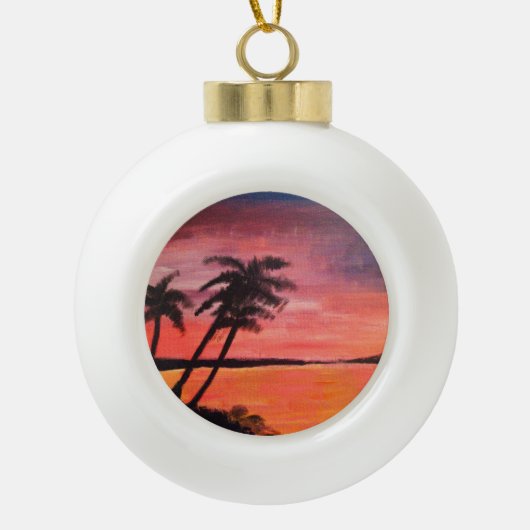 Sunset In The Tropics Keramische Bal Ornament (Voorkant)
