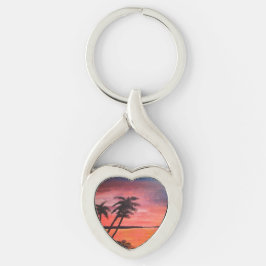 Sunset In The Tropics Keychain