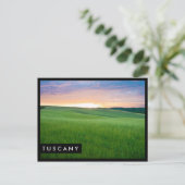 Sunset in Toscane Black edge text briefkaart (Staand voorkant)