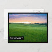 Sunset in Toscane Black edge text briefkaart (Voorkant / Achterkant)