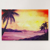 Sunset in Tropics by Farida Greenfield Jigsaw Puzz Legpuzzel (Horizontaal)