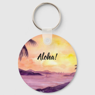Sunset in Tropics door Farida Greenfield Sleutelhanger