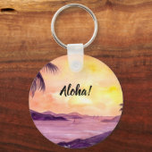 Sunset in Tropics door Farida Greenfield Sleutelhanger (Voorkant)
