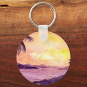 Sunset in Tropics door Farida Greenfield Sleutelhanger (Voorkant)