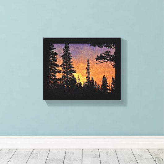 Sunset in Tuolumne Meadows, Yosemite, CA Canvas Afdruk (Insitu (Houten vloer))