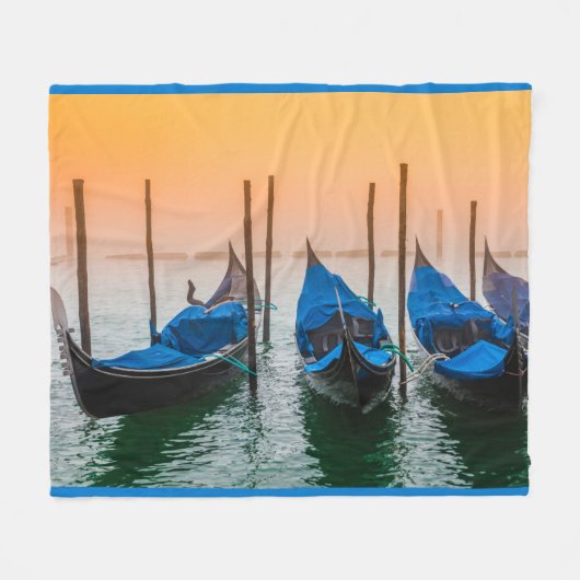 Sunset in Venetië Fleece Deken (Voorkant (Horizontaal))