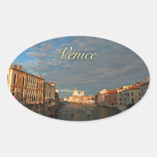 Sunset in Venetië, Italië Ovale Sticker