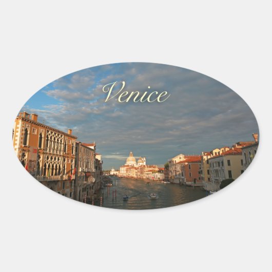 Sunset in Venetië, Italië Ovale Sticker (Voorkant)