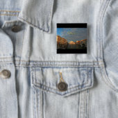 Sunset in Venetië, Italië Vierkante Button 5,1 Cm (In situ)