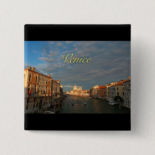 Sunset in Venetië, Italië Vierkante Button 5,1 Cm (Voorkant)