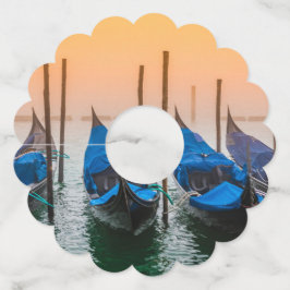 Sunset in Venetië Wijnglaslabel