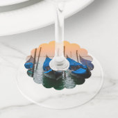 Sunset in Venetië Wijnglaslabel (Dichtbij)