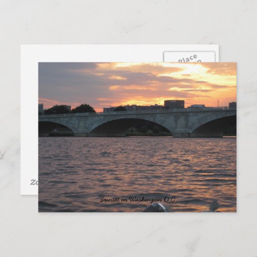Sunset in Washington D.C. briefkaart (Voorkant / Achterkant)