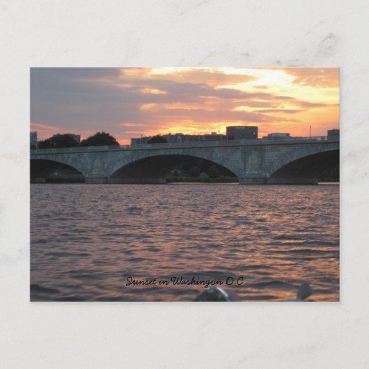 Sunset in Washington D.C. briefkaart (Voorkant)