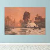  Sunset in winter  Canvas Afdruk (Insitu (Houten vloer))