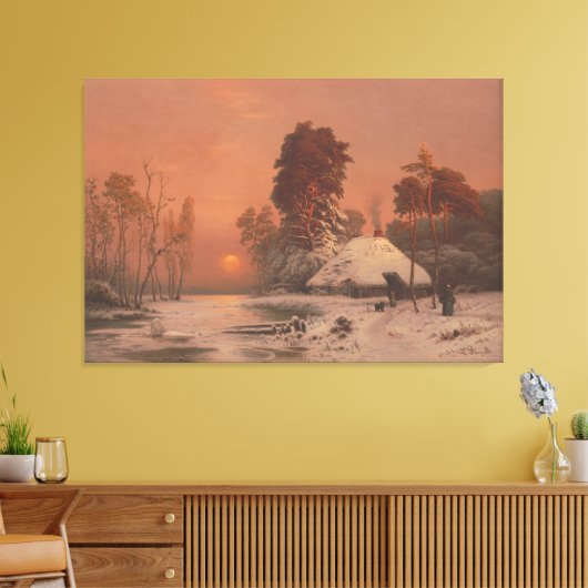  Sunset in winter  Canvas Afdruk (Insitu (Woonkamer))