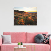 Sunset in Wyoming Indian Paintborstelgebergte Canvas Afdruk (Insitu (Woonkamer))