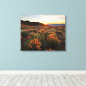 Sunset in Wyoming Indian Paintborstelgebergte Canvas Afdruk (Insitu (Houten vloer))