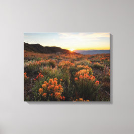 Sunset in Wyoming Indian Paintborstelgebergte Canvas Afdruk