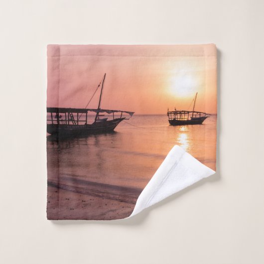 Sunset in Zanzibar Bad Handdoek (Wasdoekje)