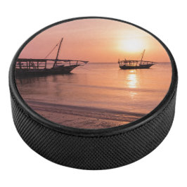 Sunset in Zanzibar Hockey Puck