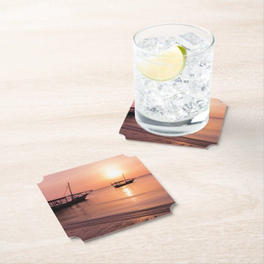 Sunset in Zanzibar Kartonnen Onderzetters (Insitu)