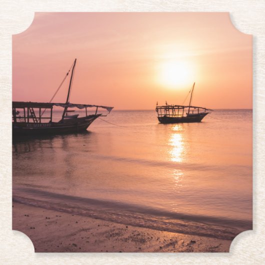 Sunset in Zanzibar Kartonnen Onderzetters (Voorkant)
