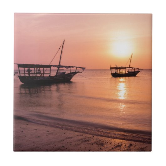 Sunset in Zanzibar Tegeltje (Voorkant)