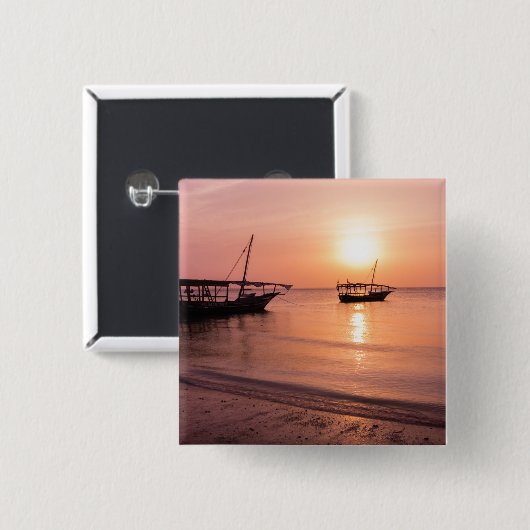 Sunset in Zanzibar Vierkante Button 5,1 Cm (Voorkant /achterkant)